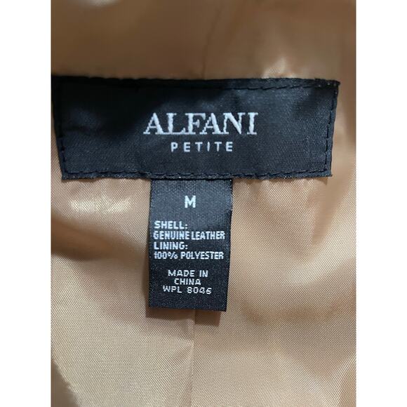 NWOT - Alfani Reptile Print Tan Leather Jacket - Picture 3 of 5
